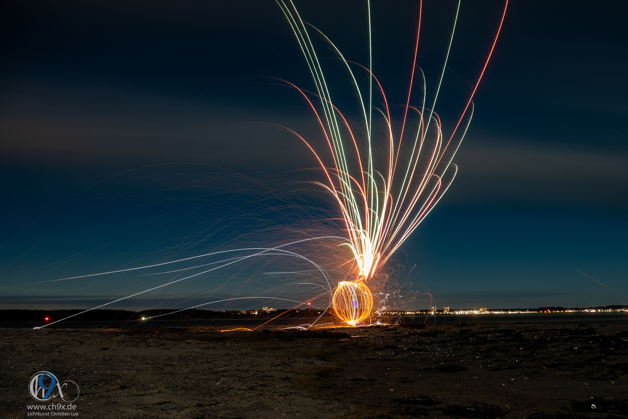 Steelwoolfun am Strand von Laboe