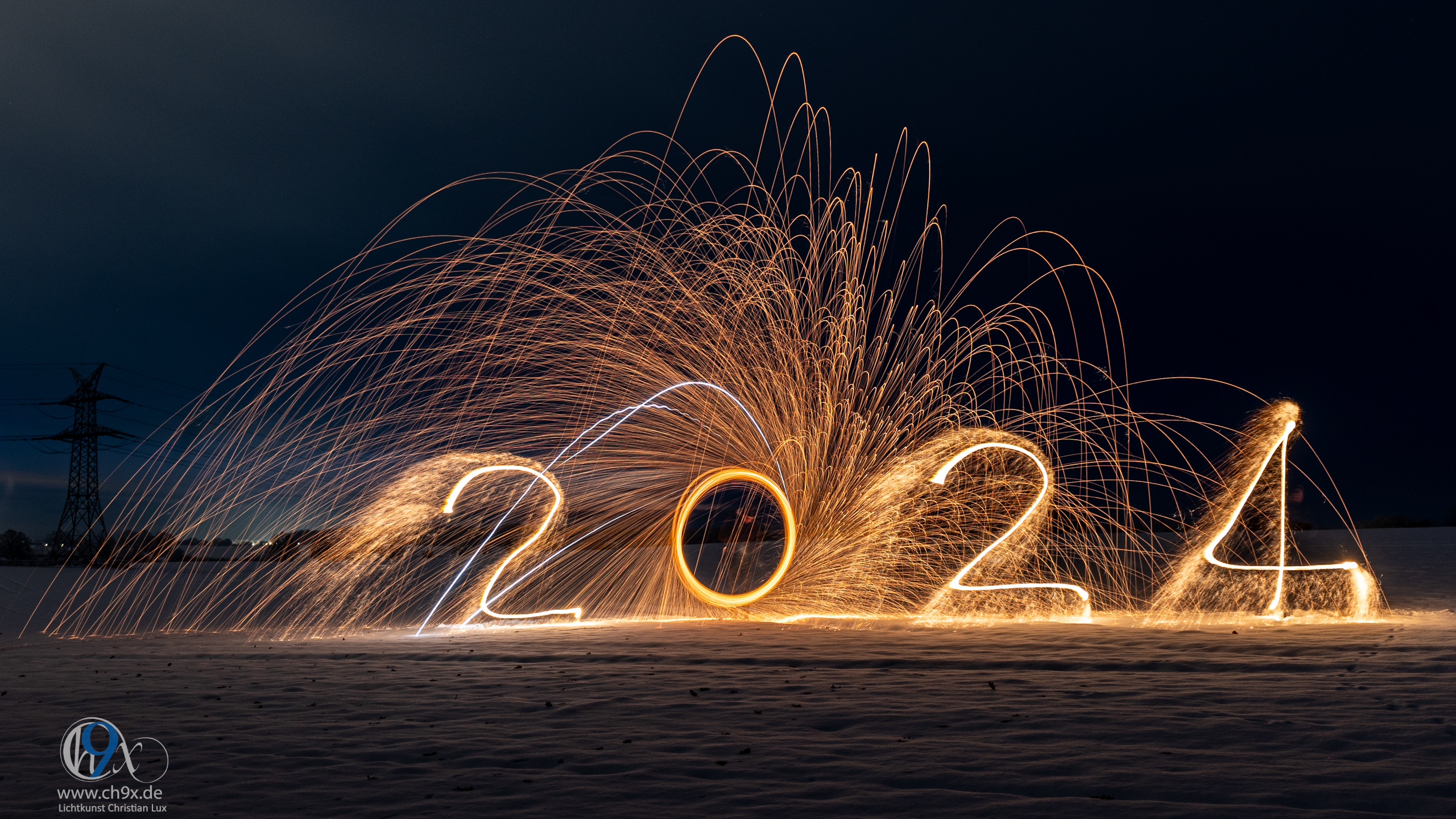 Lightpainting-Komposition zum Jahreswechsel